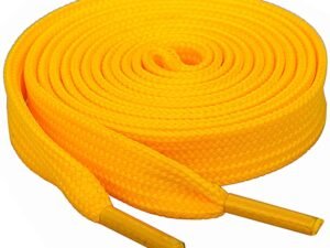 flat yellow shoelace for sneakers