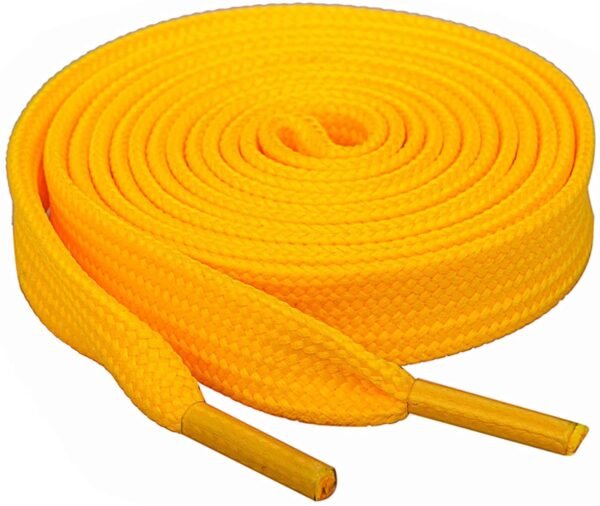 flat yellow shoelace for sneakers