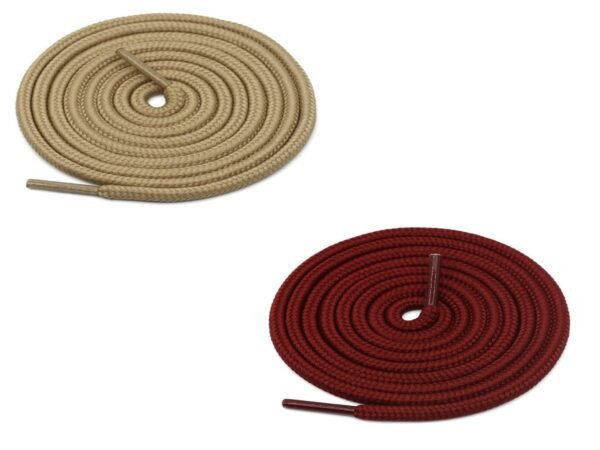 Round Plain Shoelace (2 Pair) (1 Pair per color) | Athletic | Sport | Running | Casual or Gym Shoe Strings