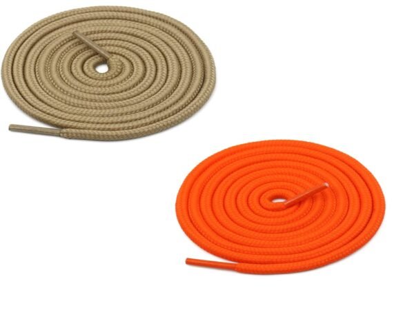 Round Plain Shoelace (2 Pair) (1 Pair per color) | Athletic | Sport | Running | Casual or Gym Shoe Strings