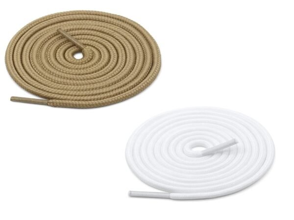 Round Plain Shoelace (2 Pair) (1 Pair per color) | Athletic | Sport | Running | Casual or Gym Shoe Strings