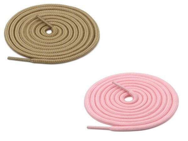 Round Plain Shoelace (2 Pair) (1 Pair per color) | Athletic | Sport | Running | Casual or Gym Shoe Strings