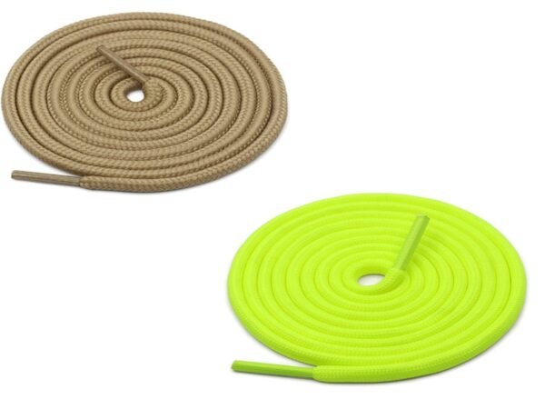 Round Plain Shoelace (2 Pair) (1 Pair per color) | Athletic | Sport | Running | Casual or Gym Shoe Strings