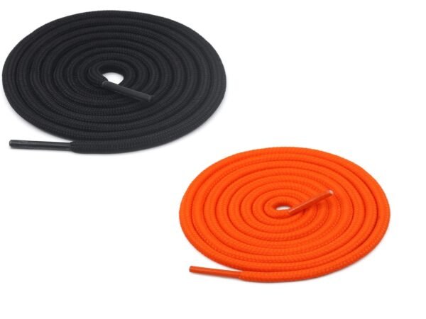 Round Plain Shoelace (2 Pair) (1 Pair per color) | Athletic | Sport | Running | Casual or Gym Shoe Strings
