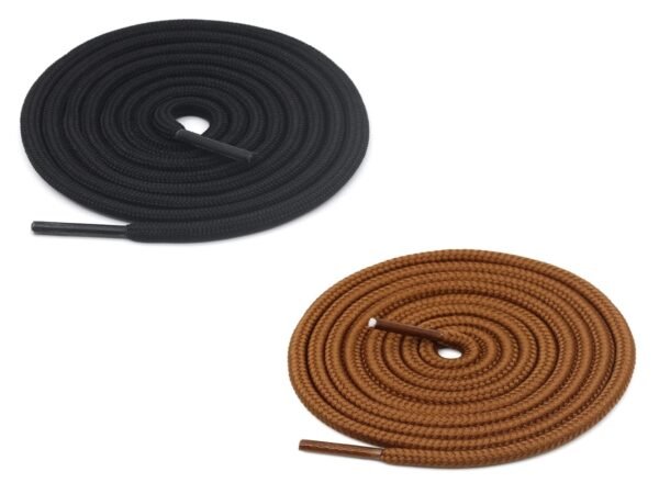 Round Plain Shoelace (2 Pair) (1 Pair per color) | Athletic | Sport | Running | Casual or Gym Shoe Strings