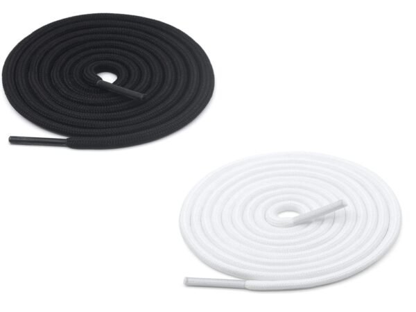 Round Plain Shoelace (2 Pair) (1 Pair per color) | Athletic | Sport | Running | Casual or Gym Shoe Strings