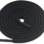 Round plain black shoelace for sneakers