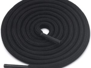 Round plain black shoelace for sneakers