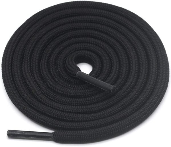 Round plain black shoelace for sneakers