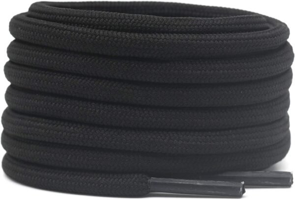 Round plain black shoelace for sneakers
