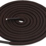 Round plain dark brown shoelace for sneakers