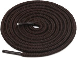 Round plain dark brown shoelace for sneakers