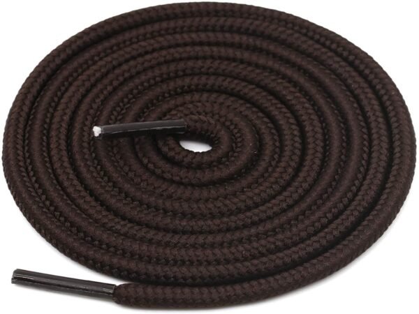 Round plain dark brown shoelace for sneakers