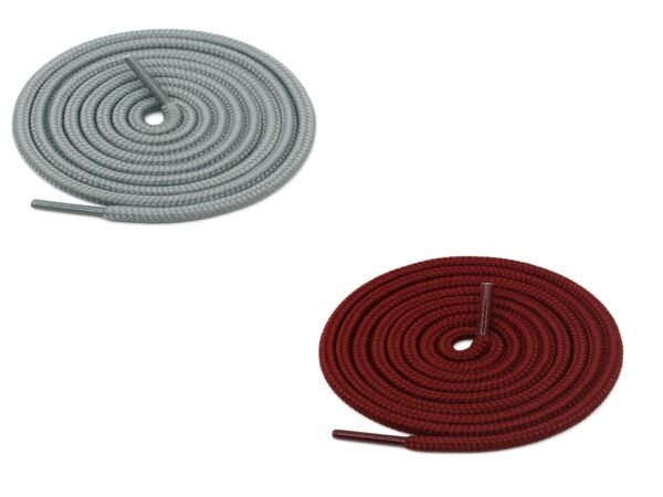 Round Plain Shoelace (2 Pair) (1 Pair per color) | Athletic | Sport | Running | Casual or Gym Shoe Strings