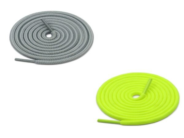 Round Plain Shoelace (2 Pair) (1 Pair per color) | Athletic | Sport | Running | Casual or Gym Shoe Strings