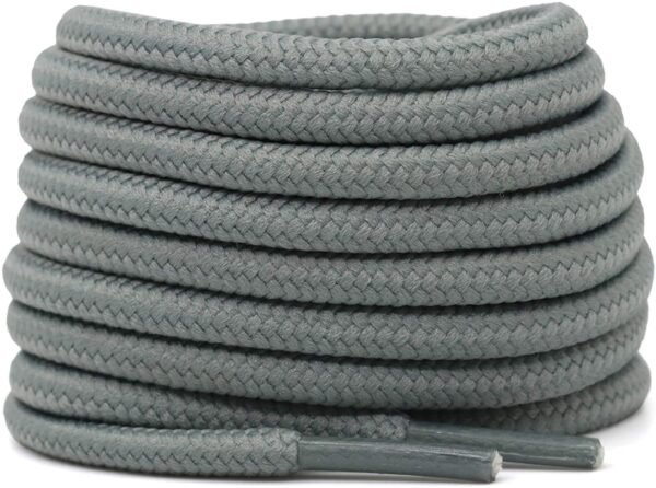 Round plain grey shoelace for sneakers