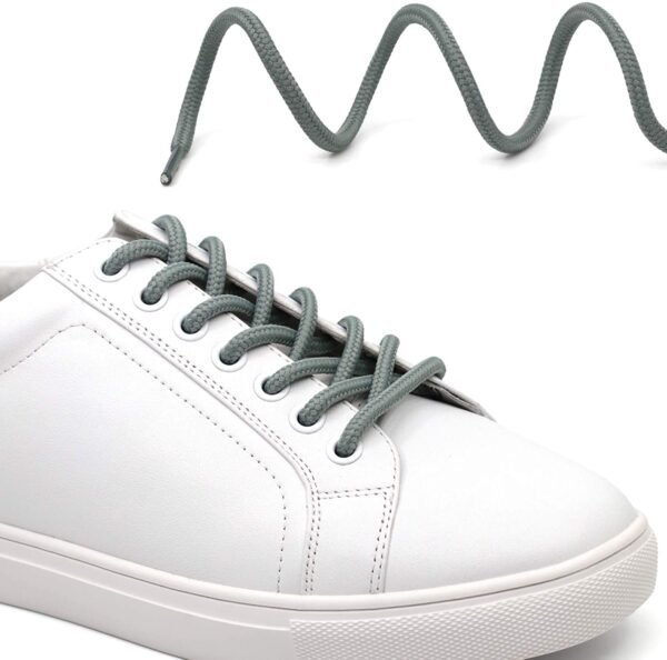 Round plain grey shoelace for sneakers