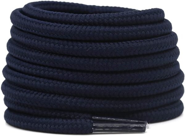 Round plain navy shoelace for sneakers