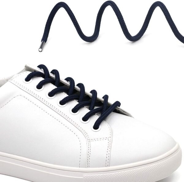 Round plain navy shoelace for sneakers