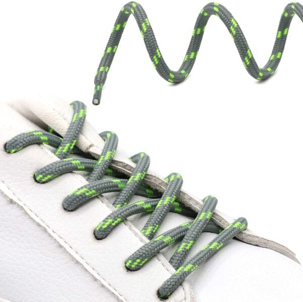 Round Grey Green Shoelace for Sneakers