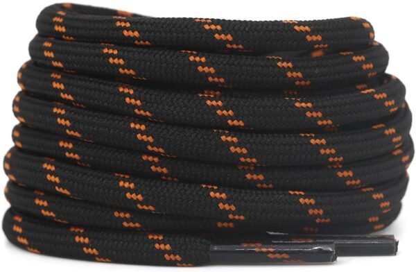 Round Black Orange Shoelace for Sneakers