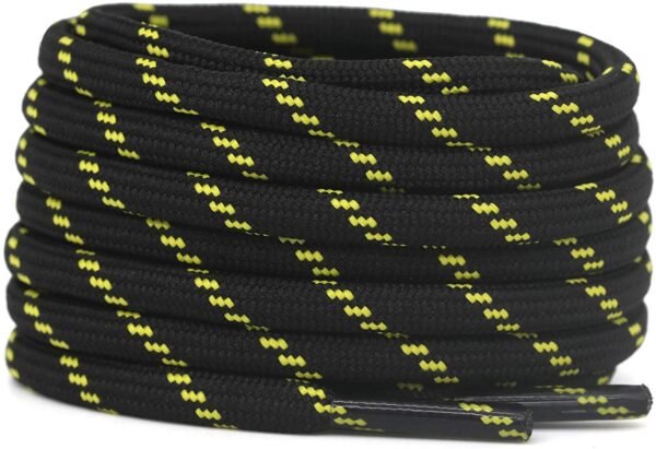 Round Black Yellow Shoelace for Sneakers