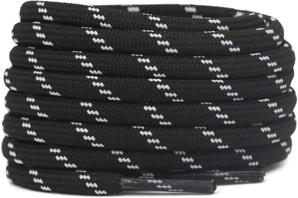 Round Black White Shoelace for Sneakers