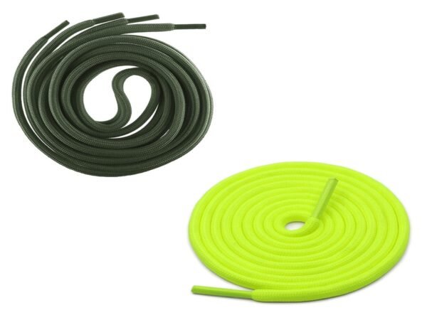 Round Plain Shoelace (2 Pair) (1 Pair per color) | Athletic | Sport | Running | Casual or Gym Shoe Strings