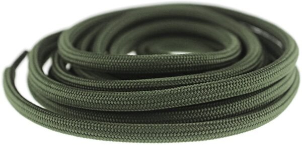 Round plain army green shoelace for sneakers