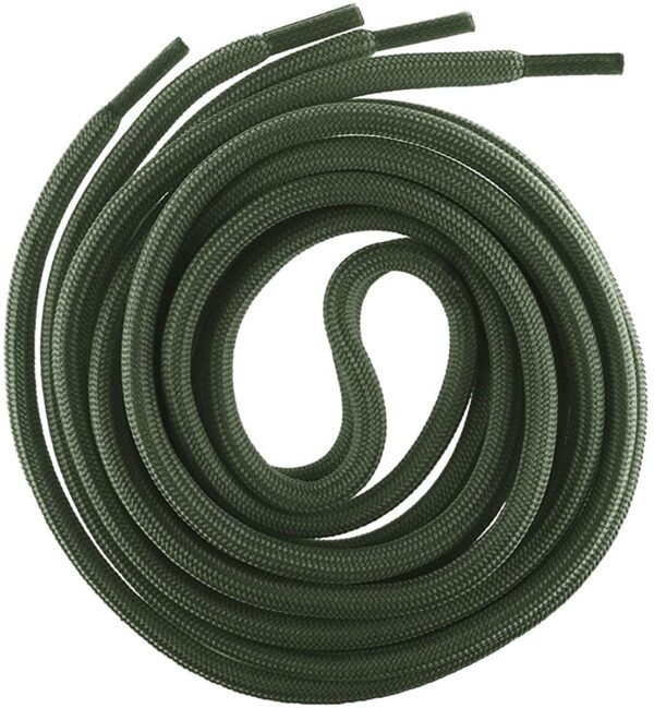 Round plain army green shoelace for sneakers