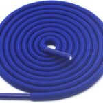 Round plain blue shoelace for sneakers