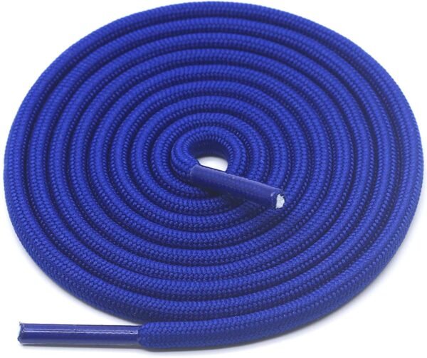 Round plain blue shoelace for sneakers