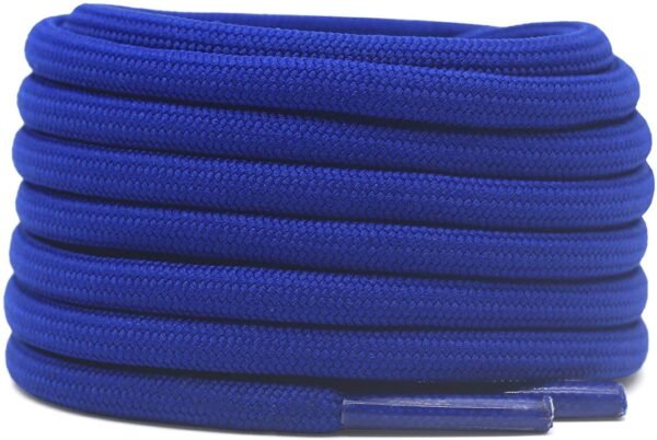 Round plain blue shoelace for sneakers
