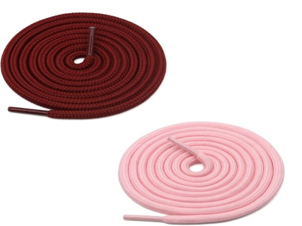 Round Plain Shoelace (2 Pair) (1 Pair per color) | Athletic | Sport | Running | Casual or Gym Shoe Strings