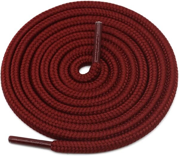 Round plain maroon shoelace for sneakers