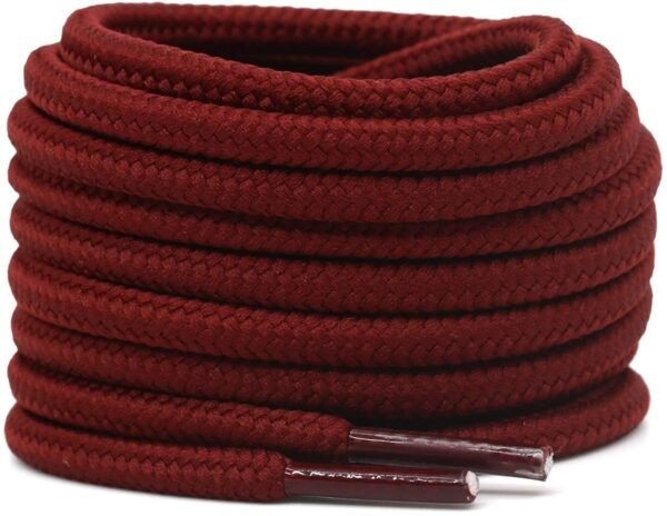 Round plain maroon shoelace for sneakers