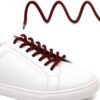 Round plain maroon shoelace for sneakers