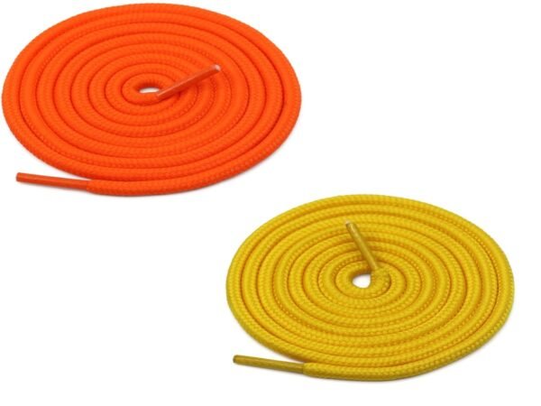 Round Plain Shoelace (2 Pair) (1 Pair per color) | Athletic | Sport | Running | Casual or Gym Shoe Strings