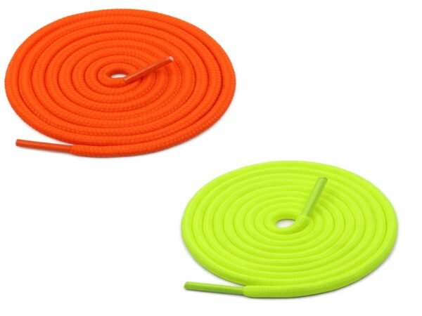 Round Plain Shoelace (2 Pair) (1 Pair per color) | Athletic | Sport | Running | Casual or Gym Shoe Strings