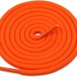 Round plain orange shoelace for sneakers