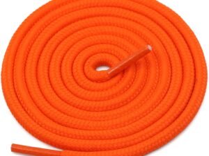 Round plain orange shoelace for sneakers