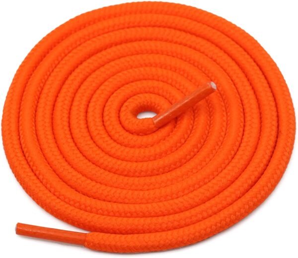 Round plain orange shoelace for sneakers