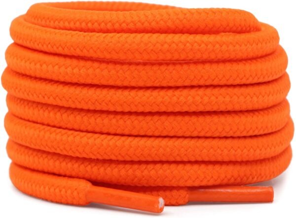 Round plain orange shoelace for sneakers