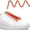 Round plain orange shoelace for sneakers