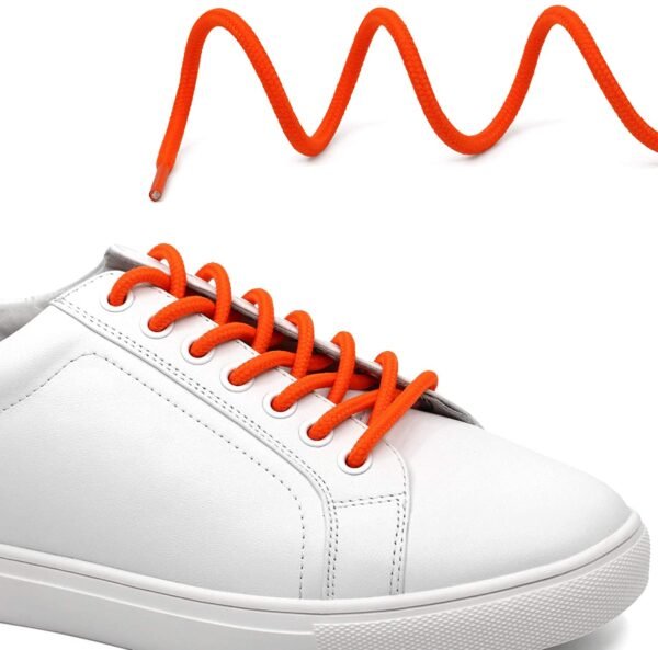 Round plain orange shoelace for sneakers