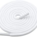 Round plain white shoelace for sneakers