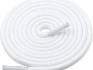 Round plain white shoelace for sneakers