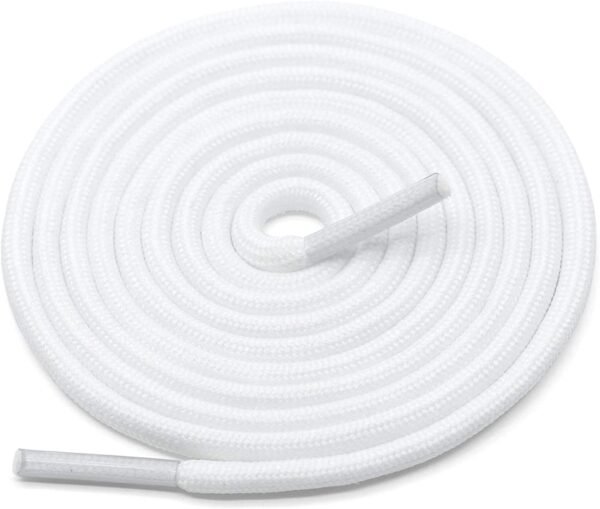 Round plain white shoelace for sneakers