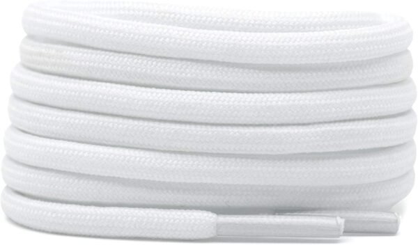 Round plain white shoelace for sneakers