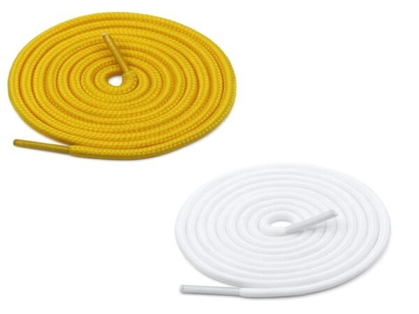 Round Plain Shoelace (2 Pair) (1 Pair per color) | Athletic | Sport | Running | Casual or Gym Shoe Strings